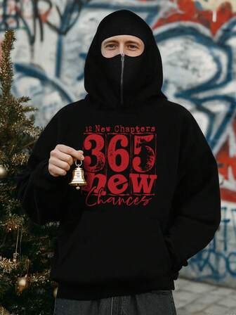 Sudaderas con capucha de doble capa para hombres para Navidad, sudaderas casuales con capucha de doble capa con estampado de texto de estilo callejero, sudaderas cálidas y sencillas para Año Nuevo (adecuadas para otoño e invierno), chaquetas de moda populares, sudaderas geniales y con estilo, regalos para hermanos, regalos para papá, tops casuales sencillos y con estilo.