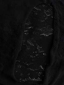 ChaseTheNight 1 件黑色长袖紧身连衣裙，高弹力半透明，适合夜总会、舞会、派对、俱乐部、外出 - 黑色 - 查看 3