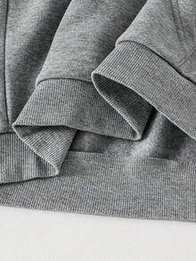 SHEIN Mirajuku 青少年休闲纯色轻质灰色连帽运动衫