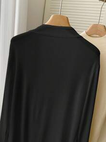 SHEIN Women's Casual Versatile Solid Color Lightweight Jacket - Black - View 6