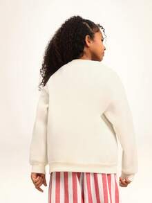 SUMWON Christmas Let It Snow Sweatshirt For Tweens With Festive Snowman Holiday Print - White - View 2