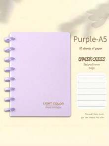 SHEIN 1pc Multipurpose 80 Pages 1 Mushroom Hole Loose-Leaf Notebook Two Different Sizes B5/A5 - Perfect For Sketching, Notes And Planning | Ideal Office And School Stationery Essentials Ruled Paper Notebook For Students And Professionals Back To School - Multicolor - View 17