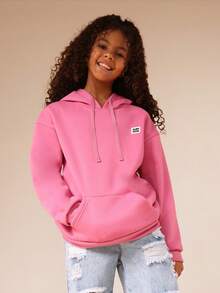 SUMWON Felpa oversize con tasca centrale per uso casual quotidiano - Rosa - Visualizzare 4