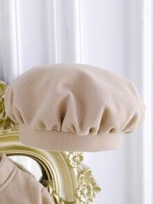 SHEIN Elladie kids 女婴优雅简约蝴蝶结外套和帽子套装，秋冬款