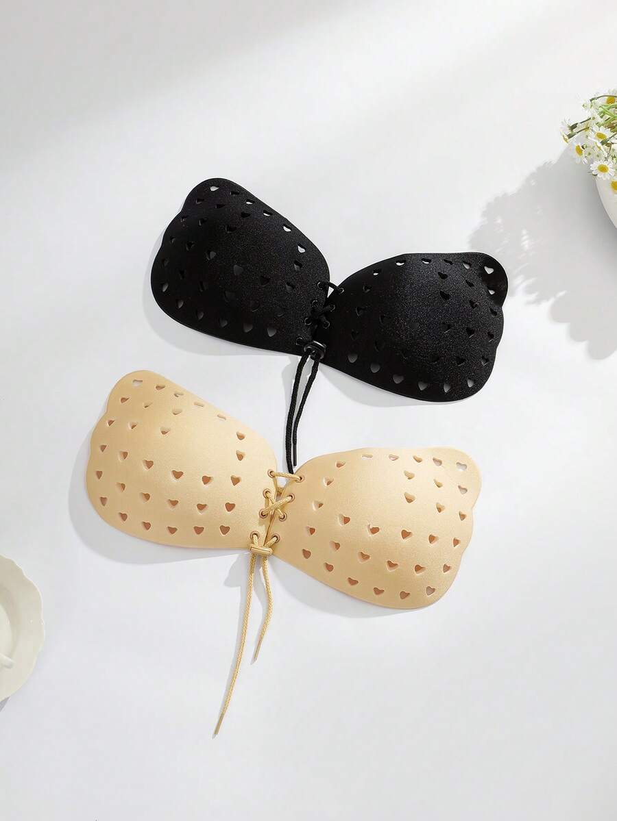 2pcs Cross Strap Bralette With Cutout - Multicolor - View 1