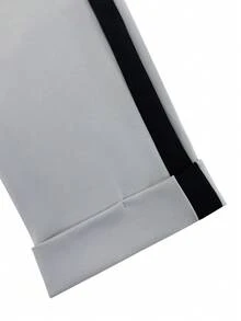 Franclia 女士宽松优雅阔腿裤，黑米色撞色设计，秋季款 - 灰色 - 查看 5