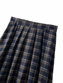 GlowEve CURVE 2025秋冬新款大码女装格子半身裙，A字百褶裙，适合返校、毕业典礼、情人节、音乐节、母亲节、万圣节、感恩节、复活节、国庆节、舞会、约会、派对、婚礼、户外活动等场合。