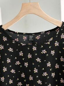 Rusticease Váy dài tay cổ tròn in họa tiết hoa cỡ lớn cho mùa đông - Nhiều màu - Xem 4