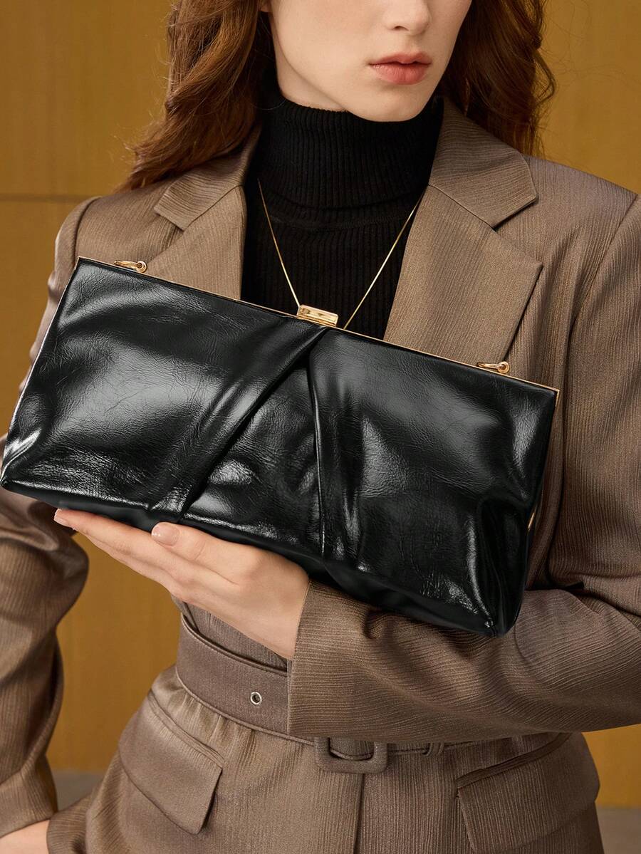 MOTF PREMIUM Ví cầm tay vuông nhún - màu đen - Xem 1