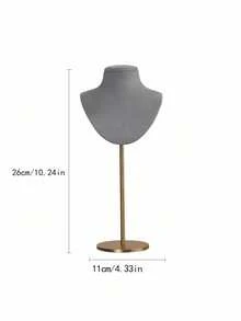 1 pièce Support de présentation de collier en métal, buste réglable, vitrine à bijoux, base en velours pour comptoir, décoration de magasin de détail moderne, ornement robuste pour exposition - Multicolore - Voir 14