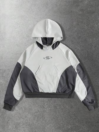 Street Life Herren Loose Fit Farbblock Kapuzenpullover