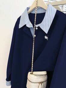 Resyla Autumn/Winter New Casual College Style Women Sweatshirt - Royal Blue - View 8