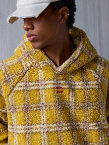 NEON BLANC 男士休闲格子连帽卫衣，秋冬季 - 黃色 - 查看 1