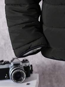 Vacaura Abrigo acolchado con capucha para niños, invierno - Negro - Ver 3