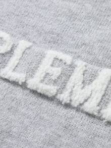 Manfinity Homme Men's Long Sleeve Casual Letter Pattern Knitted Sweater, Autumn/Winter Grey Sweater Men Jumper For Sweater Top Grey Men Crew Neck Sweater - Grey - View 3