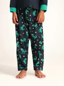 SUMWON Christmas Dinosaur Pajama Set For Boys With Long Sleeve Top And Matching Pants Holiday Sleepwear For Casual And Vacation - Multicolor - View 4