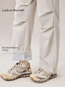 OutZeal 女士滑雪裤 户外裤 冬季徒步露营保暖内衬防水直筒户外裤 - 杏色 - 查看 3