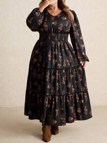 SHEIN CURVE+ 大码女装秋冬休闲航海风女装蓝色简约蓬松长袖复古风格女装万圣节服装女装海军风外套万圣节服装女装冬季服装海军风服装女装冬季服装女装外套 - 彩色 - 查看 8