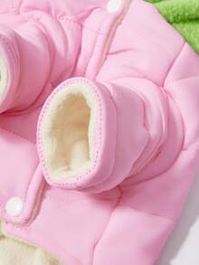 PETSIN Cuddly Thick Pet Jumpsuit – Cute Four-Legged Fleece Pajamas For Small Dogs & Cats, Cozy Autumn/Winter Outfit For Play And Relaxation - Pink - View 8