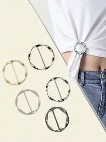 3/5pcs Versatile Alloy Buckle Set - Multi-Purpose, All-Match, Shortening Artifact, Corner Knotted, Waist, Belt, And T-Shirt Buckle With Casual Pop-Culture Style - 5Pcs - View 11