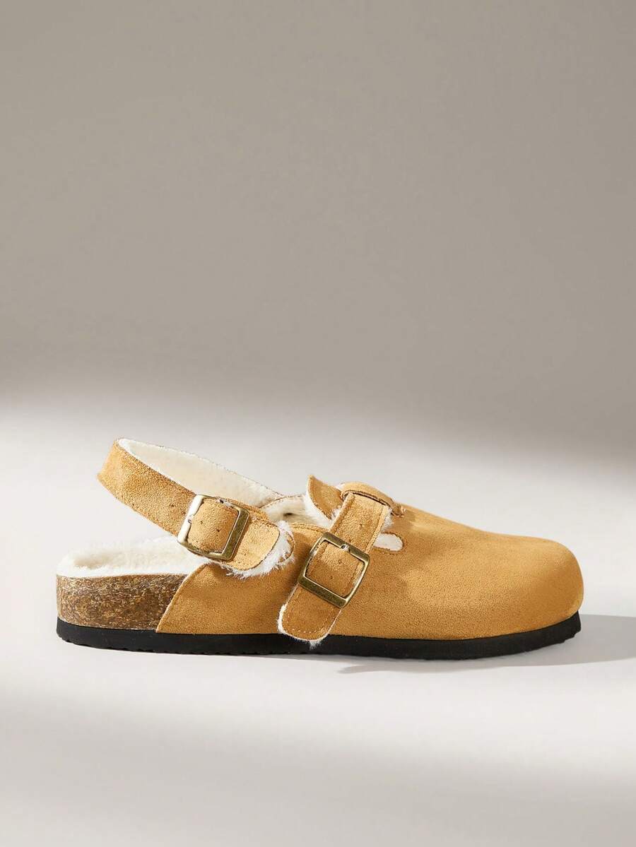 Solecia Women's Thick Sole Slip-On Mule Shoes, Closed Toe, Casual Loafers For Spring & Autumn For Christmas - Yellow - View 1