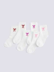 Loungeista 3 Paar Schleifenmuster Crew Socken, Lässig Alltagstragen, Herbst