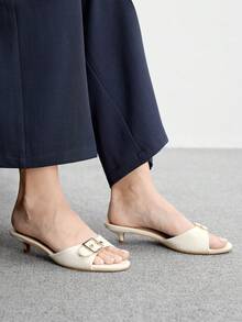 CUCCOO BIZCHIC Women's Buckle Design Fashion Daily Wear Stiletto Slide Sandals For Christmas Valentine's Day