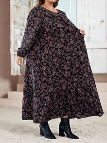 SHEIN CURVE+ 全印花休闲时尚长袖大码女士连衣裙、女士秋季连衣裙、复古风格女士婚礼宾客连衣裙、女士夜间外出连衣裙、女士返校节连衣裙、女士秋季服装、女士派对连衣裙、节日连衣裙、碎花连衣裙、女士秋季碎花连衣裙、长袖碎花连衣裙、田园风格连衣裙、收腰中长连衣裙、A 字连衣裙、万圣节连衣裙、女士秋季服装 - 彩色 - 查看 5
