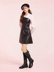 CUCCOO DOLLMOD Botas de media caña para mujer con puntera redonda y hebilla de metal, color negro clásico - Negro - Ver 5