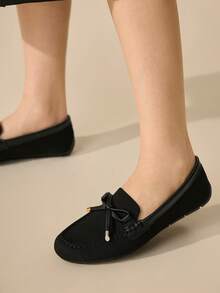 CUCCOO BASICS Women's Comfortable Flat Loafer Shoes For Christmas - Black - View 7
