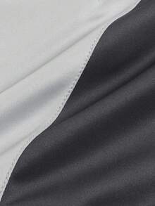 ROMWE MEN Casual Áo nỉ có mũ trùm đầu dáng rộng màu sắc cho nam, áo dài tay - Xám - Xem 4