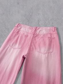 Manfinity Denimwave 男士休闲宽松口袋牛仔裤 - 粉色 - 查看 7