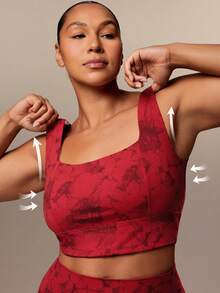 GLOWMODE FeatherFit™ Full Underarm Coverage Square Neck Sports Bra Low Impact Yoga Daily Removable Cups - Multicolor - View 1