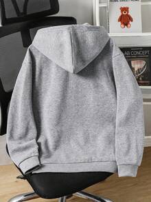 SHEIN Mirajuku 青少年休闲纯色轻质灰色连帽运动衫