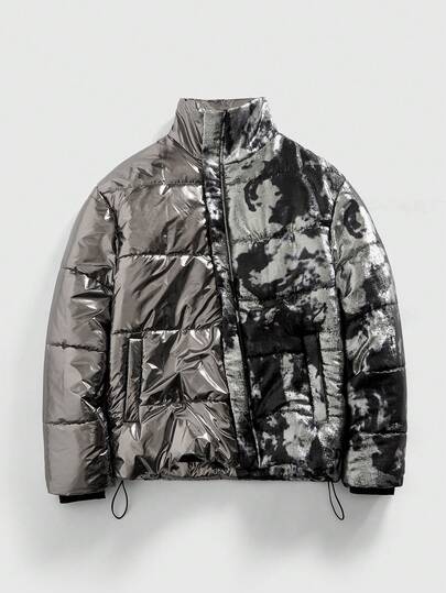 Street Life Men's Avant Fashionable Functional Glossy Patchwork Jacket, Winter