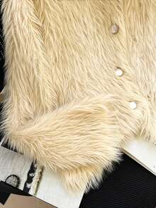 GlowEve CURVE Áo khoác cardigan màu trơn cỡ lớn thường ngày, Thu/Đông - Màu be - Xem 4