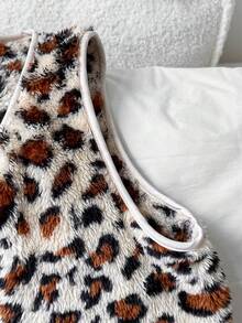 少女豹纹无袖外套 - 卡其色 - 查看 5