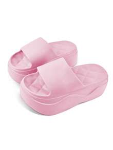 Zapatillas de casa mujer zapatillas de casa, Sandalias de plataforma,zapatillas de estar por casa mujer,fáciles de poner y quitar, material EVA, suave y cómodo, transpirable y resistente al desgaste, adecuadas para caminar a diario, ir de compras, vacaciones en la playa, piscina, uso en baños interiores. - Rosa - Ver 15