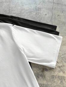 AXEPEAK 夏季大码男士休闲人物和字母印花T恤