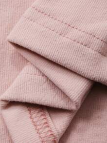 Dazy Plus 2pcs/Set Contrast Color Block Thick Loose Drawstring Top And Pants Pajama Set, Casual Sleepwear For Women Plus Size, Fall & Winter Clothes - Pink - View 3