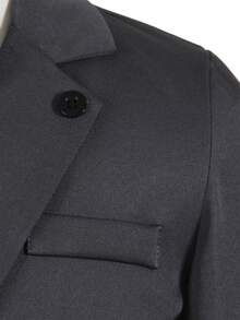 SHEIN 青少年男童绅士两件套：简约西装外套 + 纯色休闲裤，无需领带和配饰，适合生日派对、晚宴、婚礼、洗礼、毕业典礼、婚礼宾客、花童、戒指童、返校季等场合。 - 深灰色 - 查看 6