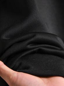 CosyJoli Plus Size Casual Long Sleeve Embroidered Snowflake Washed Loose Fit Crew Neck Pullover Sweatshirt/Winter Fall/Winter - Black - View 6