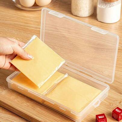 Hộp đựng phô mai trong suốt 1 món - Hộp đựng phô mai Brie/Cheddar kín khí cho tủ lạnh, Hộp đựng thực phẩm trong suốt chống rò rỉ có nắp, Vật dụng nhà bếp có thể xếp chồng lên nhau