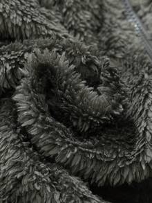 ROMWE MEN Street Life Unisex Thermal Lined Jacket With English Print, Casual Autumn/Winter - Dark Grey - View 7