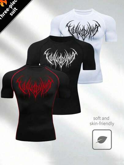 Manfinity Sport Corelite 亲肤透气修身男士休闲运动T恤 圆领压缩衣