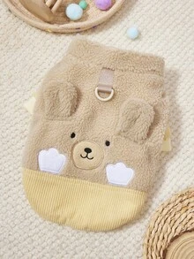 PETSIN Cozy Autumn/Winter Pet Vest – Cute, Breathable, And Easy-To-Wear Outfit For Small Dogs, Cats, And Other Tiny Pets, Great For Everyday Indoor And Outdoor Use - Brown - View 1