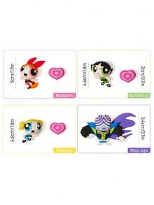 THE POWERPUFF GIRLS X SHEIN 造型有趣的冰箱贴，冰箱装饰佳品，适合厨房装饰，也是馈赠佳品。 - 彩色 - 查看 3