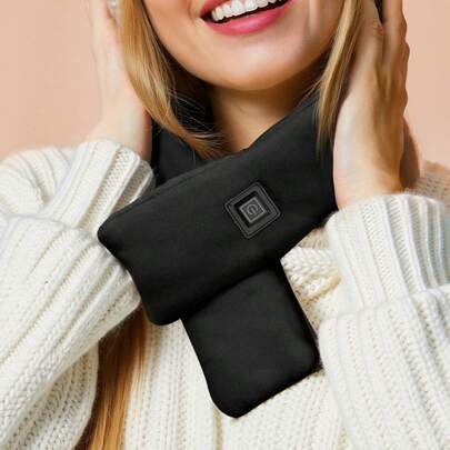 Teckwe 1pc Warm Scarf, Heated Scarf, Winter Scarf, Washable, USB Powered (Requires Separate Power Bank),Soft Warm Scarves Heating Modes For Outdoor Cycling Skiing Skating