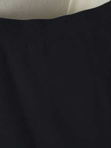 Franclia Váy len chữ A xếp ly chắp vá mới, váy len cạp cao ôm sát thường ngày dành cho nữ - màu đen - Xem 6