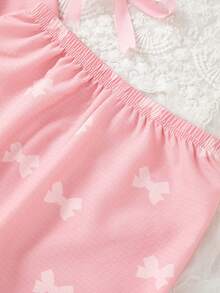 Sparklyn 2pcs Girls Casual Butterfly Print Long Sleeve Cardigan And Pants Set, Comfortable Home Outfit